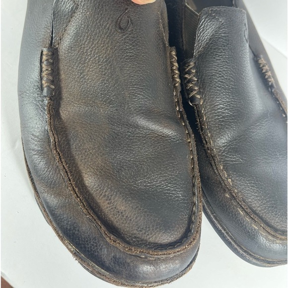 Olukai Mens Moloa Nubuck Leather Slip On Gel Insert Rubber Soles Shoes Size 13 - Picture 5 of 16